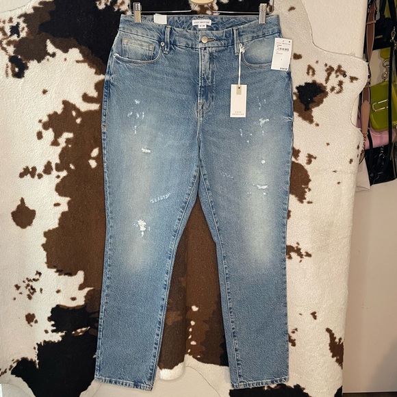 Good American Good Classic High Rise Distressed Jeans Size 8 NWT - Picture 3 of 9